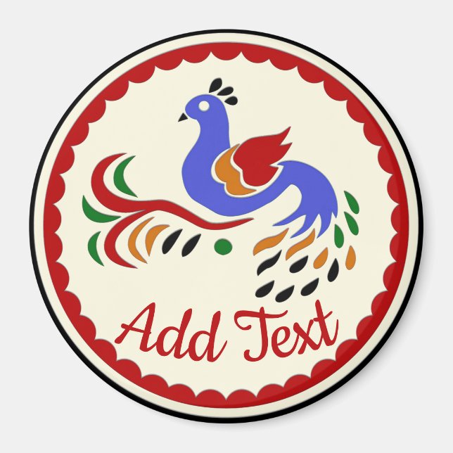 Pennsylvania Dutch Hex Sign , lägg till text Magnet (Framsidan)