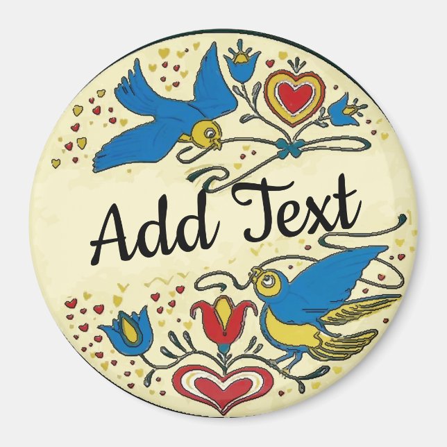 Pennsylvania Dutch Hex Sign , lägg till text Magnet (Framsidan)