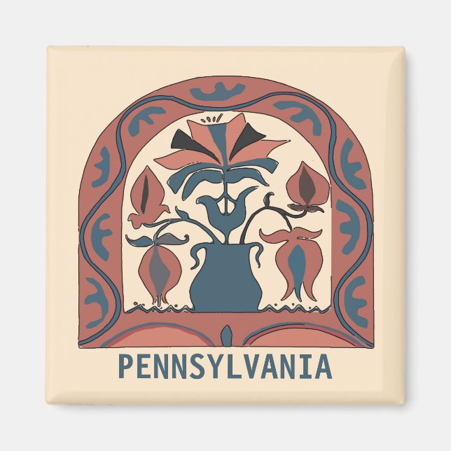 Pennsylvania Dutch Hex Sign, redigera text Magnet (Framsidan)