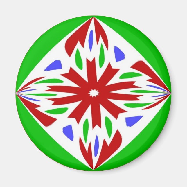 Pennsylvania Dutch Hex Sign Välkommen Magnet (Framsidan)