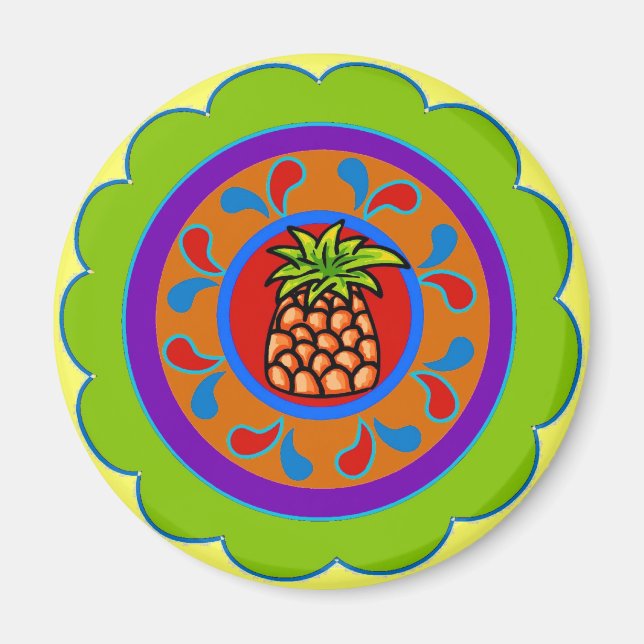 Pennsylvania Dutch Hex Sign Välkommen Magnet (Framsidan)