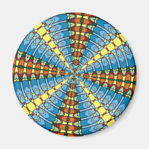 Pennsylvania Dutch Hex Sign Vår Grönt och Blue Magnet