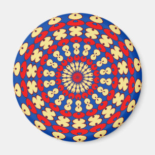 Pennsylvania Dutch Hex Sign Vår Red and Gult Magnet