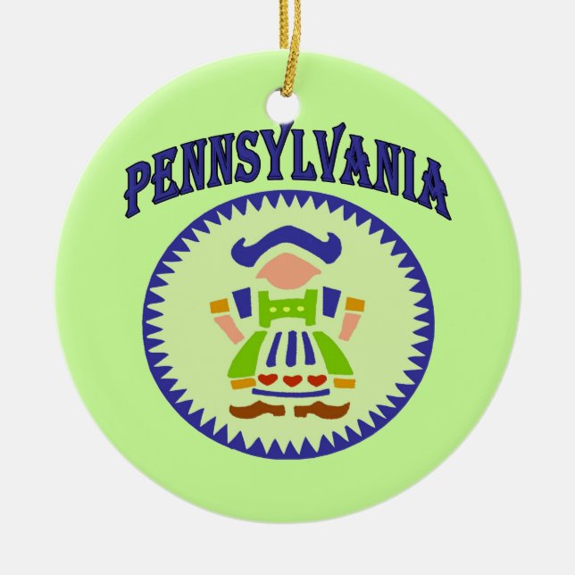 Pennsylvania Dutch Julgransprydnad Keramik (Framsidan)