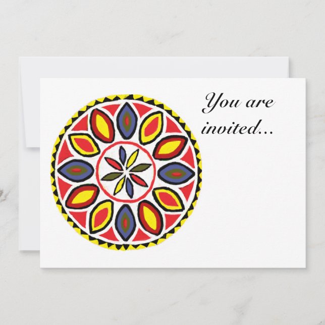 Pennsylvania-Dutch Pappa Lycka till Hex Inbjudan (Framsida)