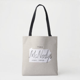 Pennsylvania Family Monogram State Tote Bag Tygkasse
