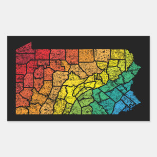 Pennsylvania färg län rektangulärt klistermärke