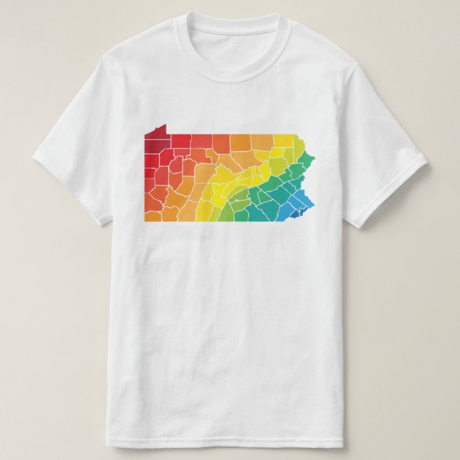 Pennsylvania färg län t-shirt (Design framsida)