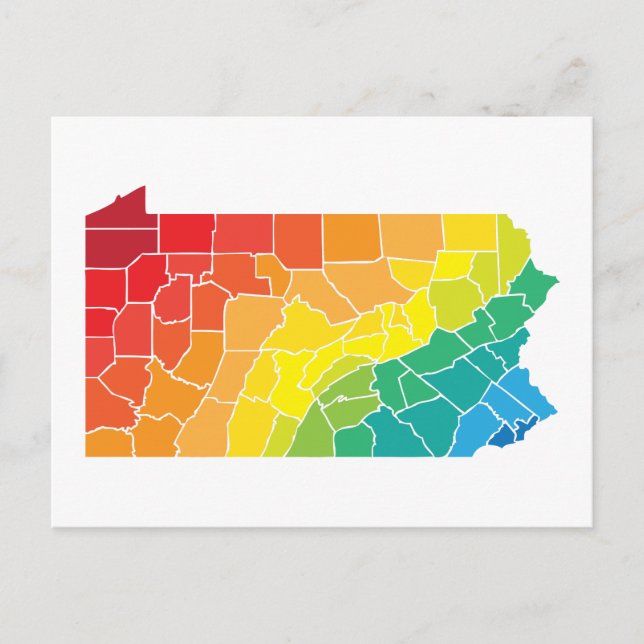 Pennsylvania färg län vykort (Framsida)