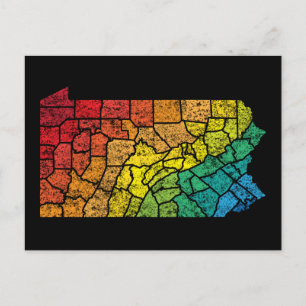 Pennsylvania färg län vykort
