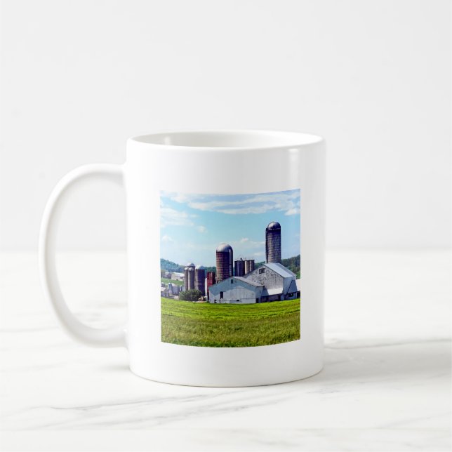 Pennsylvania Farm with Silos Kaffemugg (Vänster)