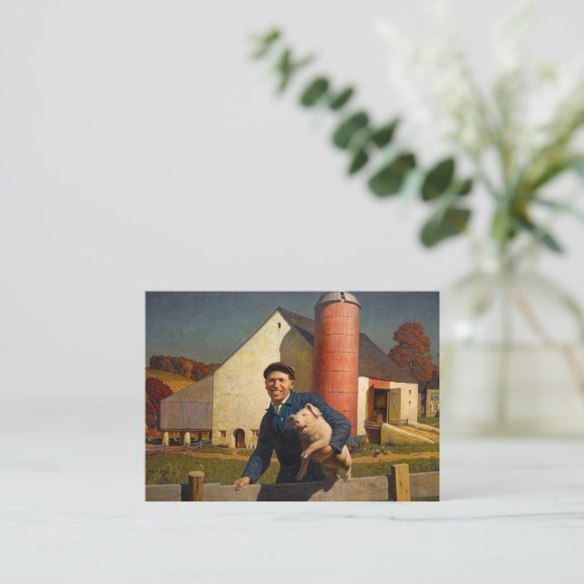 Pennsylvania Farmer av Newell Convers Wyeth Anteckningskort (Stående Fram)