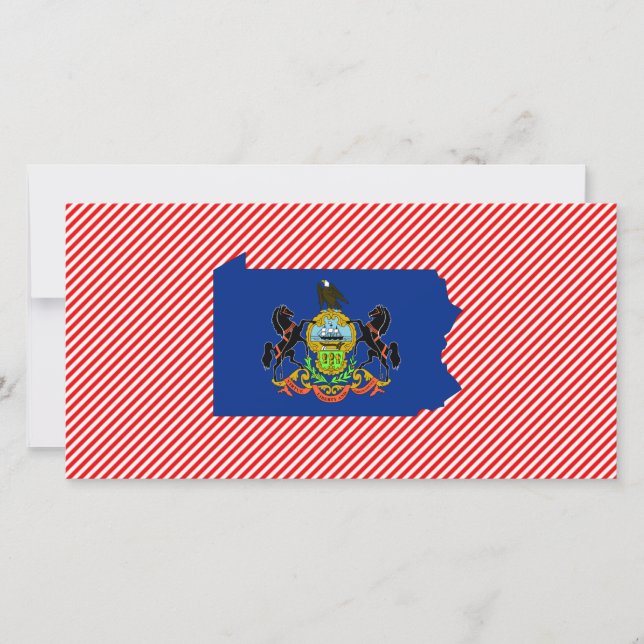Pennsylvania Flagga Karta (Framsida)