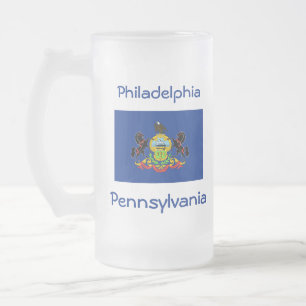 Pennsylvania Flagga Karta City Mugg