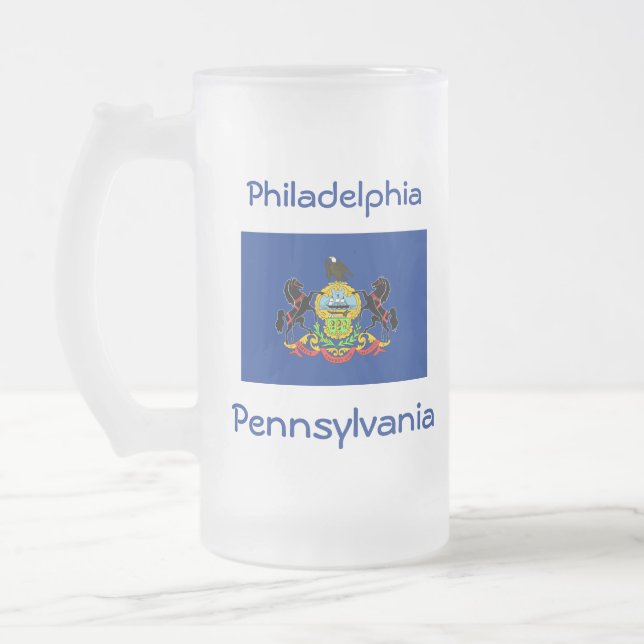 Pennsylvania Flagga Karta City Mugg (Vänster)
