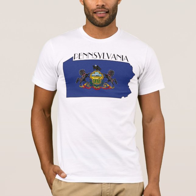 Pennsylvania Flagga-Karta skjorta Tee (Framsida)