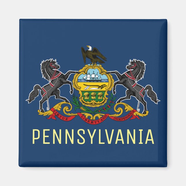 Pennsylvania Flagga Magnet (Framsidan)