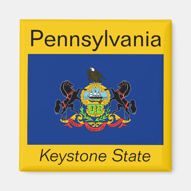 Pennsylvania Flagga Magnet (Framsidan)