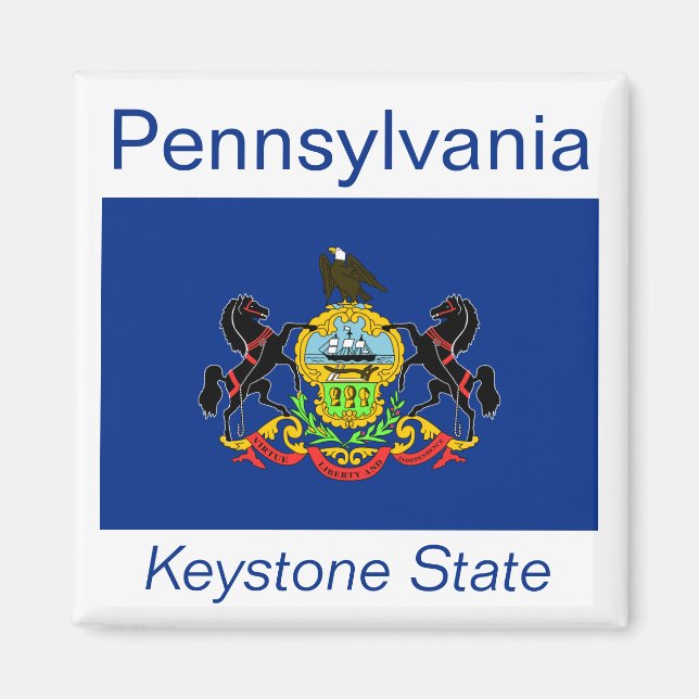 Pennsylvania Flagga Magnet (Framsidan)