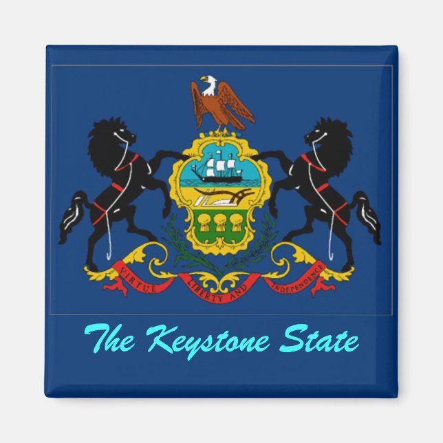 Pennsylvania Flagga Magnet (Framsidan)