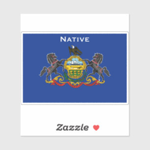 Pennsylvania Flagga Native Klistermärken