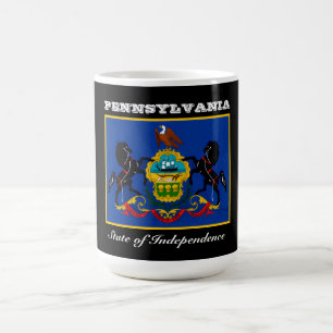Pennsylvania flagga och slogan kaffemugg