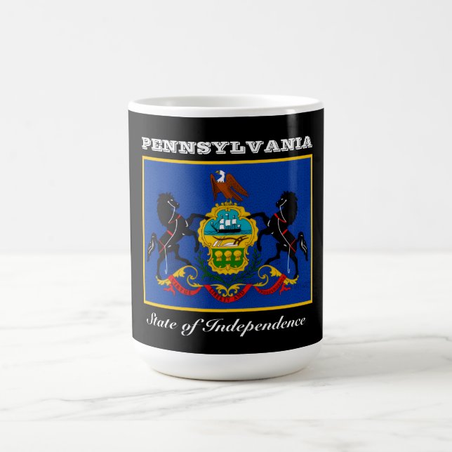 Pennsylvania flagga och slogan kaffemugg (Center)