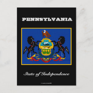 Pennsylvania flagga och slogan vykort