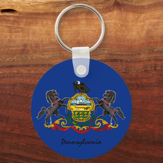Pennsylvania Flagga & Pennsylvania patrioter/sport Nyckelring (Framsida)