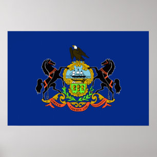 Pennsylvania Flagga Poster