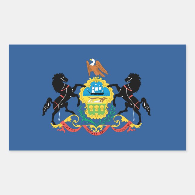 Pennsylvania Flagga Rektangulärt Klistermärke (Framsida)