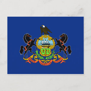 Pennsylvania Flagga Vykort