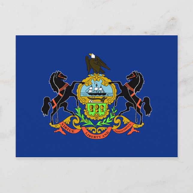 Pennsylvania Flagga Vykort (Framsida)