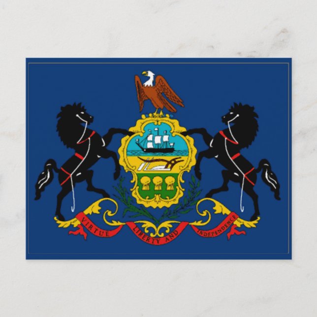 Pennsylvania Flagga vykort (Framsida)