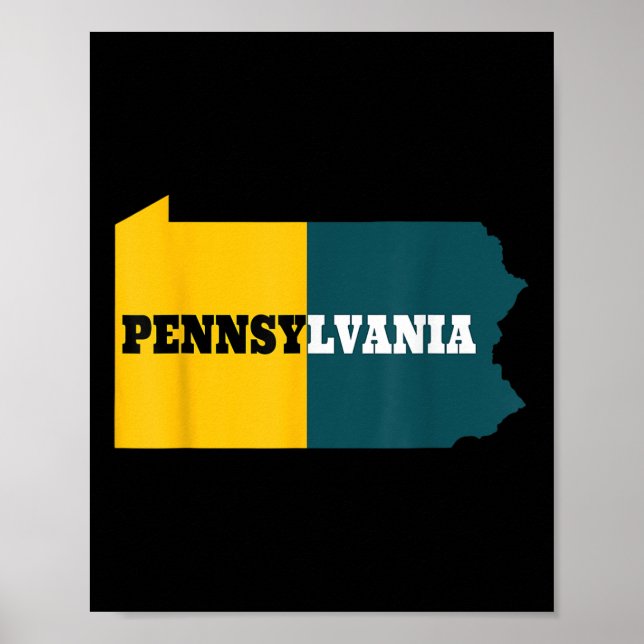 Pennsylvania Football Karta Funny Game Fläkt Poster (Framsidan)