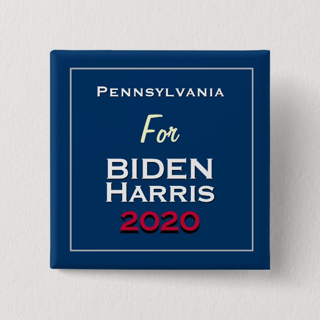 Pennsylvania för BIDEN HARRIS 2020 Square Knapp (Framsida)