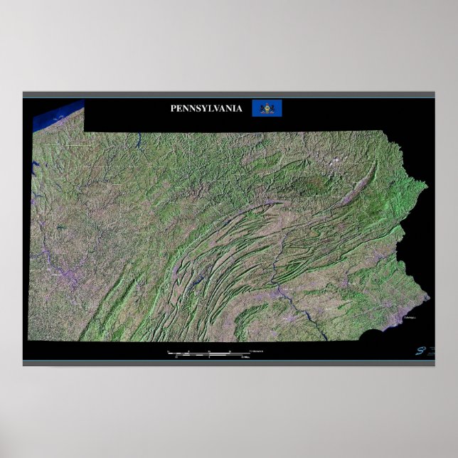 Pennsylvania från rymdsatellit affisch (Framsidan)