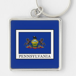 Pennsylvania Fyrkantig Silverfärgad Nyckelring