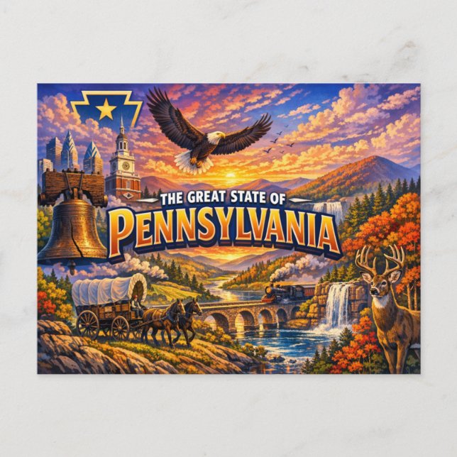 Pennsylvania Hälsningar vykort  (Framsida)
