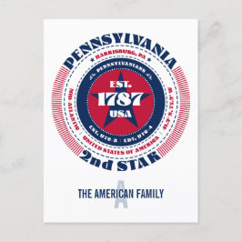 Pennsylvania, Harrisburg PA, Patriotic Monogram Vykort