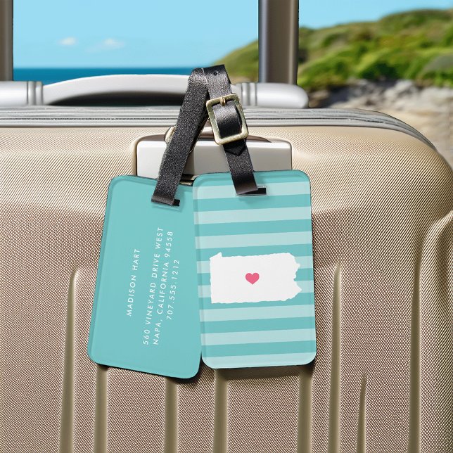 Pennsylvania Heart | Hemstat Bagagebricka (Skapare uppladdad)