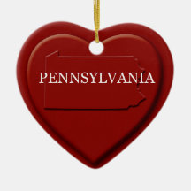 Pennsylvania Heart Karta jul Ornamet