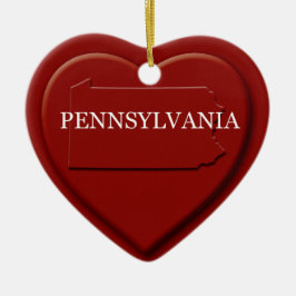 Pennsylvania Heart Karta jul Ornamet Julgransprydnad Keramik