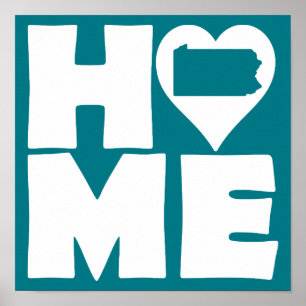 Pennsylvania Hem Heart State Affisch Skylt