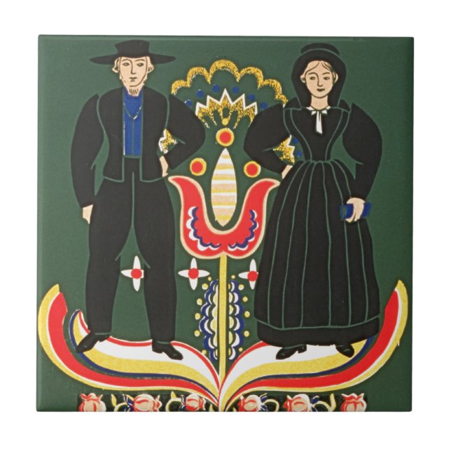 Pennsylvania holländare kakelplatta (Framsidan)