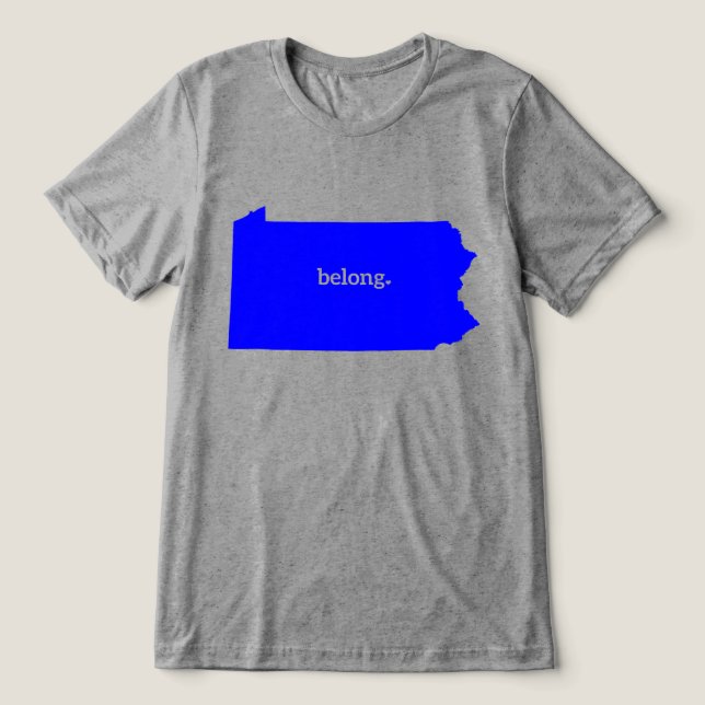 Pennsylvania Home Belong Karta State Pride T Shirt (Design Framsida)