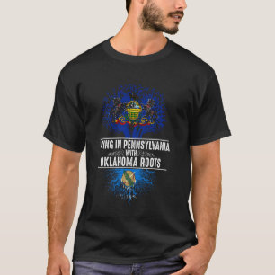 Pennsylvania Home Oklahoma Roots State Träd Flagga T Shirt