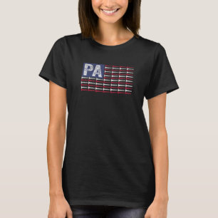 Pennsylvania Home State PA American Flagga Patriot T Shirt