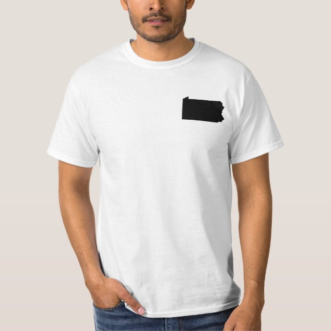 Pennsylvania i Black and White Tee Shirt (Framsida)