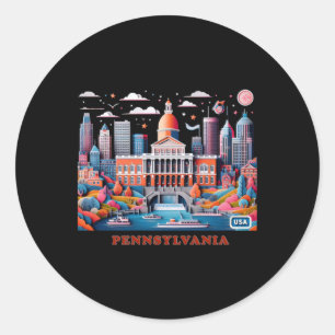 Pennsylvania i USA:s fästare Runt Klistermärke
